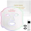 Bliuozr Maschera LED Viso,Maschera a Viso Luce Rossa Silicone,Led Face Mask Infrarossi Flessibile con 5 Timer,per Antirughe Antietà e Sbiancante,per Tutti i Tipi di Pelle a Casa