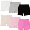 SPTRAMLE Leggings da bambina, 6 colori, per bambini, leggings corti da ciclismo, da 2 a 10 anni, nero, bianco, rosa, 6 colori, 8-10 Jahre Slim