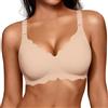 Vertvie Jelly Bras - Reggiseno da donna senza ferretto, senza ferretto, reggiseno push-up a copertura completa, senza cuciture, comodo e sportivo per tutti i giorni, Nude, L