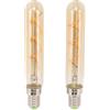 Natudeco 2 Pezzi LED Lampadina E14 Luce del Tubo Lampadina Lunga Lampadina Base Europea Lampadina Tubolare Dorata Per Focaccine da Parete a Sospensione Lampadine da Trucco 3W