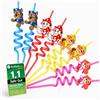 Mevsim Store Paw Patrol Cannucce Bambini Riutilizzabili - 8 Cannucce Spiralate Colorate in Plastica Alimentare Senza BPA - Ideali per Festa di Compleanno, Party a Tema, Smoothie, Milkshake e Bevande Fredde