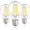 FEILEMAN E27 LED lampadina ultra-efficiente E27, 4W=60W classe energetica A 2700K bianco caldo, 840Lm non dimmerabile A60 lampadina a filamento vintage lampadine a risparmio energetico, 3 pezzi
