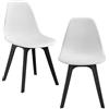 [en.casa] Sedie per Sala da Pranzo Design 83 x 54 x 48 cm Set di 2 Pezzi Plastica Bianco/Nero