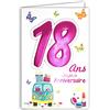 Afie Age MV 69 - 2019 scheda di buon compleanno 18 anni ragazza giovane donna adulto, motivo maggioranza maggior B patente auto regali trucco Farfalle