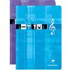 Clairefontaine 3114C un quaderno a punto metallico de Musique - A4 21x29,7 cm - 48 pagine 10 Portées con Lignes - Carta bianca 90g - copertina carta laminata - Colore casuale