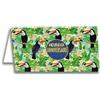 afie 69 - 4202 scheda felice compleanno paillettes Toucan Uccello Tiaré Fiore Isole Tahiti floreale foglio palma giungla foresta natura tropicale esotico Eté ramo legno lucido Eté fresco