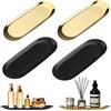 Foydream 4Pcs Svuotatasche Ingresso, Metallo Vassoio Portaoggetti Oro e Nero, Centrotavola Moderno Design per Camere da Letto, Soggiorni e Bagni, per Gioielli, Chiavi, Trucchi e Candele