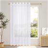 CUTEWIND 1 Pezzo Tende Trasparenti per Interni Tende Moderne Bianche per Soggiorno 228x228 CM Tenda Bianca con Anelli per Camera da Letto Salotto Eleganti Tende Sala da Interno