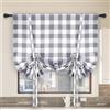 Simple Deluxe Tenda oscurante e tenda regolabile per finestre della cucina, motivo scozzese di bufalo, isolata termicamente, oscurante, 106,7 cm di larghezza x 160 cm di lunghezza, bianco e grigio