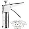 AARNAV Pressa da cucina in acciaio inox multifunzione con 15 dischi, 6 coni per torte, biscotti, set per glassa