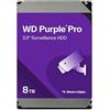 Western Digital WD Purple Pro 8TB per Smart Video, Hard Disk interno da 3.5" - Tecnologia Allframe, 550TB/anno, Cache da 256 MB, 7200RPM