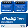 Shelly 1 Mini Gen3, Relè Intelligente WiFi e Bluetooth, 1 Canale, 8A, Domotica, Contatti Puliti, Controllo Remoto Luci, Dimensioni Compatte, Alexa e Google Home, iOS e Android (2 pezzi)