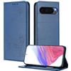 XINYEXIN Custodia per Google Pixel 10 Pro/Pixel 10, Cover a Libro in Pelle PU con Blocco RFID, Slot per Carte, Supporto, Protezione Completa Antiurto - Blu