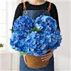 JINWOE Fiori artificiali di ortensia finta blu reale, 5 pezzi, 50 cm, grandi ortensie artificiali in seta, fiori finti completi per bouquet, centrotavola, matrimoni, interni e casa