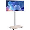 VEVOR Carrello Porta TV con Ruote per Schermo da 812,8-1778 mm Carico max. 45 kg Carrello Porta TV Rotazione Sinistra-Destra 25° Altezza Regolabile con Ripiano per Angolo da Casa Ufficio
