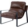 VEVOR Poltrona da Soggiorno Moderna in Similpelle, Poltrona da Salotto con Braccioli, Imbottita, Struttura in Metallo Solido Cuscino Rimovibile, per Camera da Letto, Ufficio, Marrone