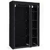 SONGMICS XL LSF007 - Guardaroba in Tessuto, Pieghevole, da Campeggio, 175 x 110 x 45 cm, Colore: Nero