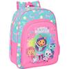 safta GABBY'S DOLLHOUSE CONFETTI - Zaino scuola per bambini, zaino per bambini, adattabile a carrozzina, ideale per bambini in età scolare, comodo, versatile, qualità, resistenza, 26 x 11 x 34 cm, rosa