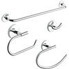 METAFORM Set accessori bagno kit completo One Cromo 4 pezzi in Acciaio Cromato