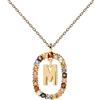 P D PAOLA - Collana Lettera M - Argento Sterling 925 placcato oro 18k - Gioielli da donna, Única, Oro, Nessuna pietra preziosa