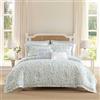 Laura Ashley Set di biancheria da letto reversibile, morbido, include federe e cuscini coordinati, cotone, blu nora/giallo/verde/bianco, per letto matrimoniale