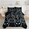 Axolotl Set di biancheria da letto per bambini, motivo cartone animato, per letto matrimoniale, linea sfumata, grazioso gatto, per adolescenti, ragazzi, ragazze, adulti, decorazione per la camera
