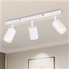 TaFiCo Faretto da Soffitto LED 3 Luci - Lampada da Soffitto GU10 Bianco - Plafoniera LED Faretto Orientabile Moderno per Soggiorno Camera da Letto Cucina - Senza Lampadina