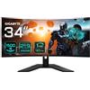 GIGABYTE GS34WQC 34" Monitor da gioco curvo WQHD - 3440 x 1440, 120Hz, 1ms, 300 CD/m², FreeSync Premium, pronto per HDR, HDMI 2.0, DisplayPort 1.4