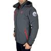Threelands pioneer Giubbotto uomo softshell impermeabile con Cappuccio da trekking Giacca lavoro Tecnica per Escursionismo antivento interno nero grigio