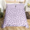 Homemissing Copripiumone Morbido leopardo stampa ragazza modello leopardo stampa Set Copripiumino 135x200cm polvere viola pelliccia di ghepardo Copripiumini pelle animale della camera da letto