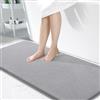 Homaxy Tappeto da bagno in memory foam, morbido, antiscivolo, lavabile, spesso, assorbente, per il bagno, 60 x 120 cm, grigio