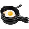 GBACHOOSE Set di 4 padelle in ghisa da 10 cm, piccole padelle in ghisa, per piccole uova fritte, brownies, cioccolato