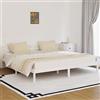 WIFESE Letto matrimoniale in legno massello di pino 200 x 200 cm, bianco per ragazzi e ragazzi, struttura per letto in pallet, con testiera confortevole, stile moderno, durevole, adatto per ogni