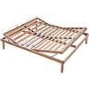 EVERGREENWEB MATERASSI & BEDS Evergreenweb - Rete Matrimoniale 140x190 a Doghe in Legno Faggio Alzata Manuale Unica ALZA Testa e Piedi Pieghevole Ortopedica Base Letto o Materasso con Regolatori Rigidità Gambe Smontabili, Offerta