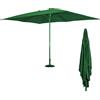 BAKAJI Ombrellone Giardino Palo Centrale 3x4 Metri Full Verde con 8 Stecche da Esterno