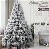 Albero Di Natale Innevato Gran Sasso 210cm 1417 Rami Super Folto Effetto Neve