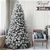 BAKAJI Albero Di Natale Innevato Royal 240cm 1413 Rami Super Folto Effetto Neve Reale