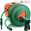 BAKAJI Avvolgitubo Acqua Automatico da Parete Tubo Giardino 30 Mt + 2 Mt Fissaggio muro