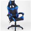 Shally Dogan Sedia Gaming da Scrivania Blu e Nera con Led RGB Altezza Regolabile 106-116cm