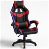 Shally Dogan Sedia Gaming da Scrivania Rosso e Nera con Led RGB Altezza Regolabile 106-116cm