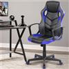 BAKAJI Sedia Poltrona Gaming Scrivania Ufficio Casa Regolabile Girevole Direzionale Blu