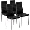 BAKAJI Set 4 Sedie Moderne sala Pranzo Salotto Cucina Seduta Imbottita Ecopelle Nero