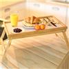 BAKAJI Vassoio per Colazione a Letto Richiudibile in Legno con Piedi Pieghevole 50x30cm