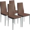 BAKAJI Set 4 Sedie Moderne sala Pranzo Salotto Cucina Seduta Imbottita Ecopelle Moro