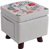 STAKMANN Pouf Contenitore in Tessuto Multiuso Poggiapiedi Sgabello e Baule Colore Grigio