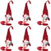 BAKAJI Set Kit 6 Gnomi Decorazione Natalizia Albero di Natale Altezza 45cm Colore Rosso