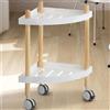 BAKAJI Carrello Cucina Angolare a 2 Scomparti Mobiletto Angolo in legno MDF 46x34x58cm