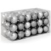 BAKAJI Confezione 54 Palline Di Natale Colore Silver Diametro 6 Cm Addobbo Natalizio