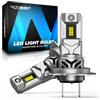 NOVSIGHT Lampadina LED H7 per fari, aggiornata al 900% più luminosa, 1:1, formato mini, 30000 lm, 6500 K, bianco, IP68, impermeabile, 90 W, H7, confezione da 2
