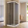 Parama Box doccia estensibile 70-90x70-90 cm vetro 6mm fumè con profili in alluminio anodizzato | Nuuk